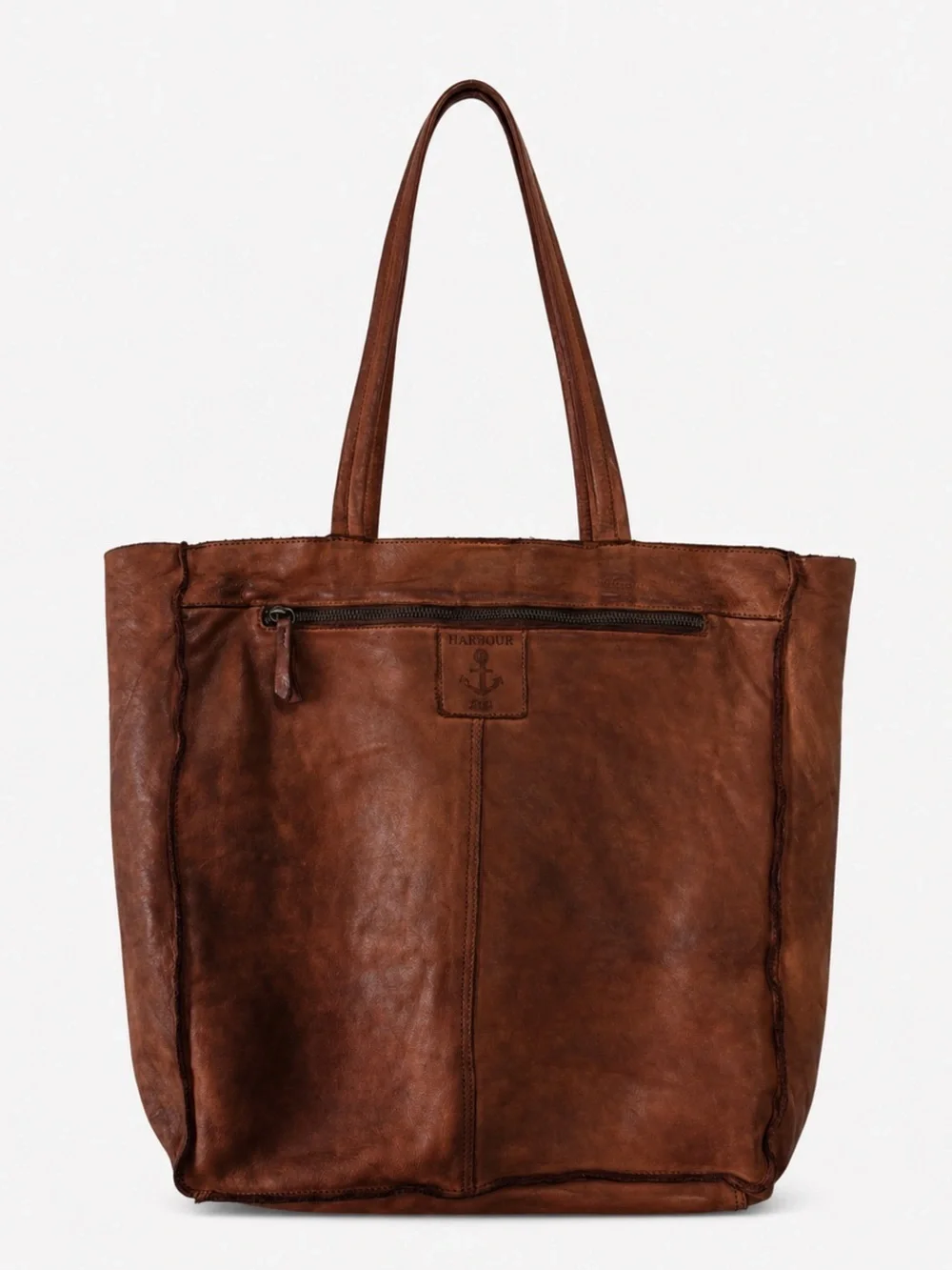 Harbour 2nd Cognac Brown Leather Tote Bag Soft Distressed Chic Quiet luxury - Picture 3 of 13